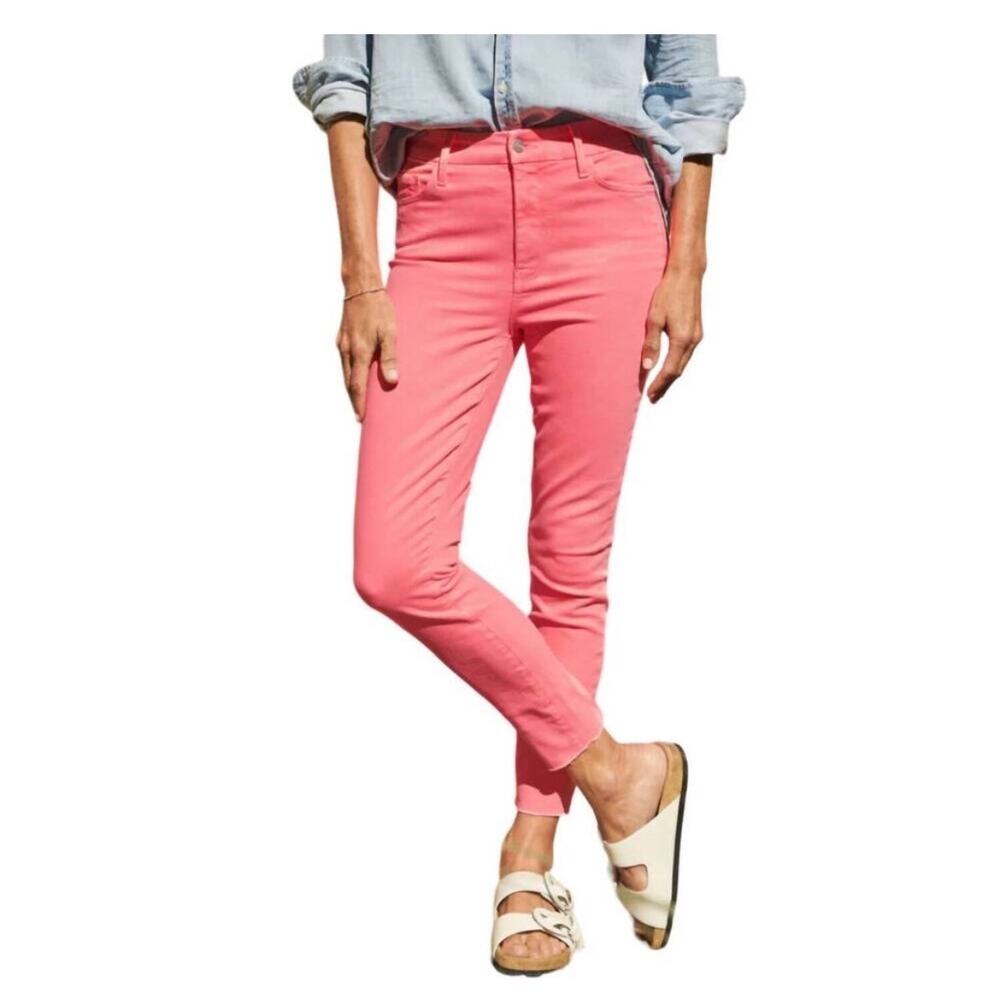Frank & Eileen Sligo Skinny Jeans Raw Frayed Hem Neon Pink 29 Stretch